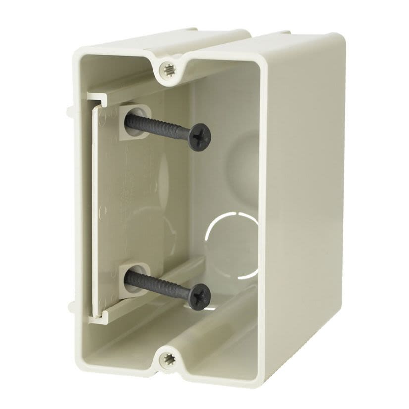 Allied Moulded SLIDERBOX® SB-1 Electrical Box, PVC, 23 cu-in, 1 Gang, 2 Outlets, 4 Knockouts